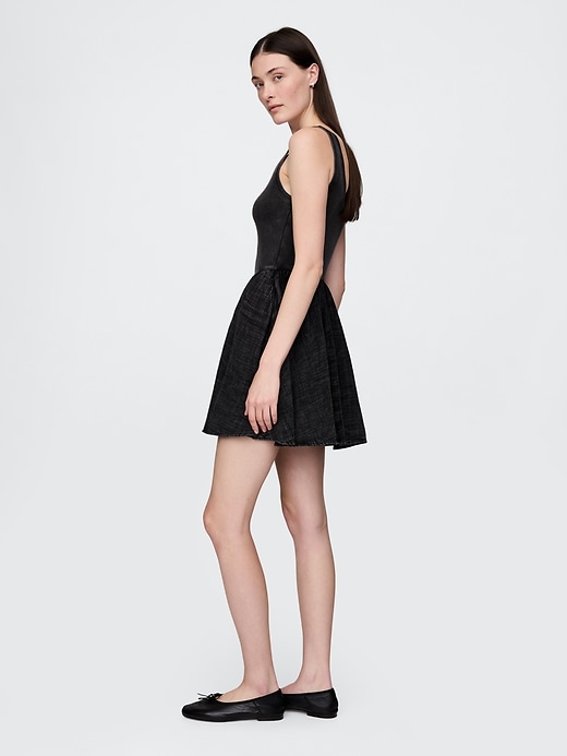Image number 3 showing, Crinkle Gauze Mixed Media Mini Tank Dress