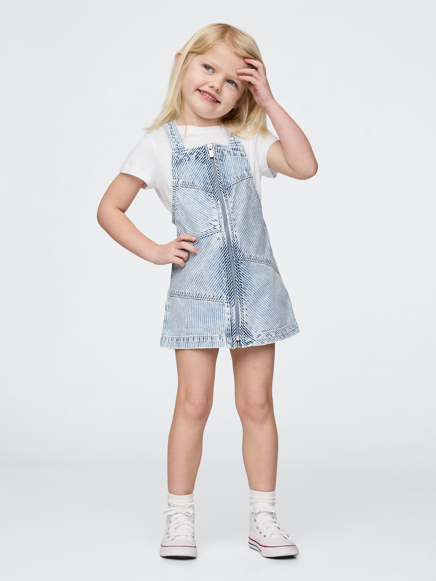 Baby & Toddler Patchwork Striped Denim Skirtall
