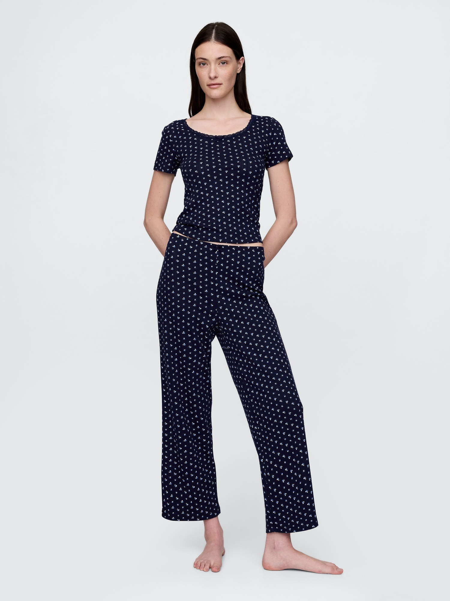 Pointelle Cropped PJ Pants