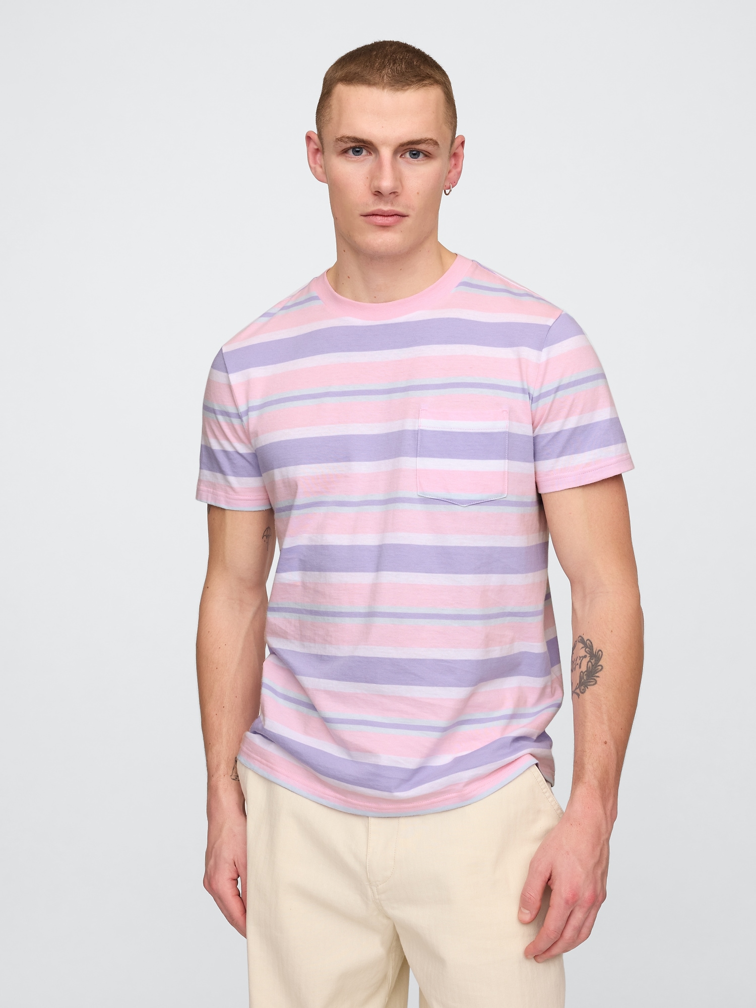 Organic Cotton Pocket T-Shirt - Pink