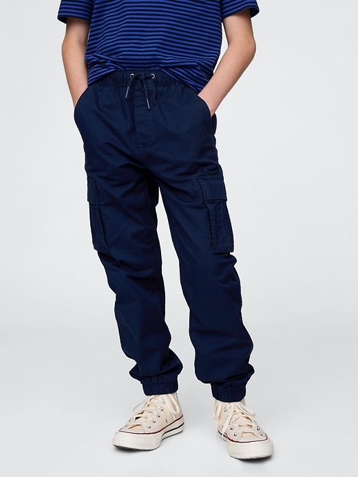 2 of 8 showing, with the color tapestry navy of product Kids Everyday Cargo Joggers