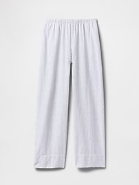 Linen-Blend Easy Wide-Hem Pants
