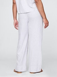 Linen-Blend Easy Wide-Hem Pants