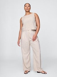365 High Rise Linen-Blend Trousers