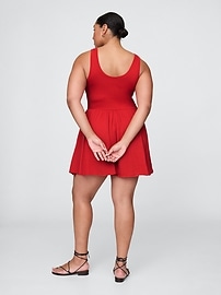 Crinkle Gauze Mixed Media Mini Tank Dress