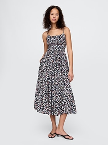 Tie-Strap Cami Midi Dress