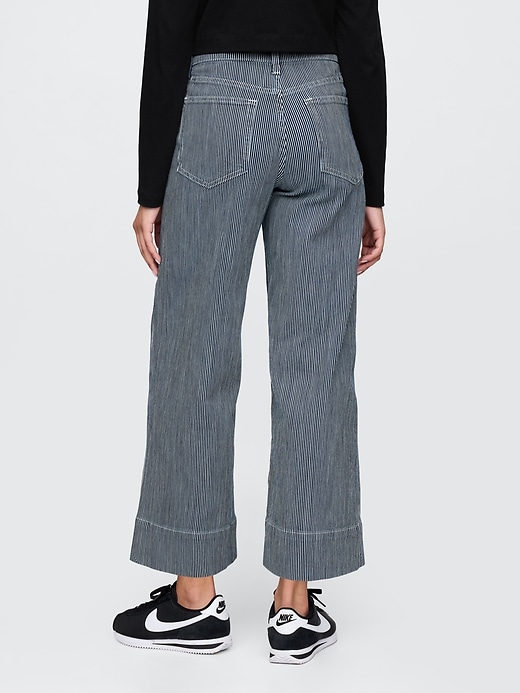 Image number 4 showing, High Rise Stride Wide-Leg Ankle Jeans
