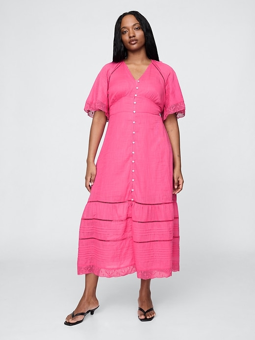 Image number 5 showing, Lace-Trim Midi Dress
