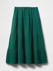 Crinkle Gauze Tiered Maxi Skirt