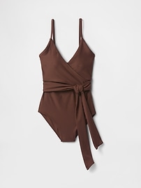 Tie-Knot Cutout Wrap One-Piece Swimsuit