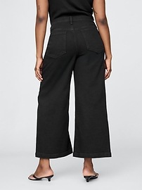 High Rise Stride Wide-Leg Ankle Jeans