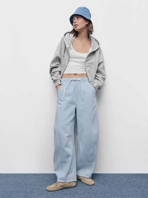 Image number 6 showing, Mid Rise UltraSoft Denim Stripe Easy Horseshoe Jeans