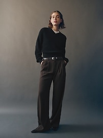 Shaker-Stitch V-Neck Sweater