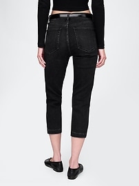 High Rise Cropped Capri Jeans