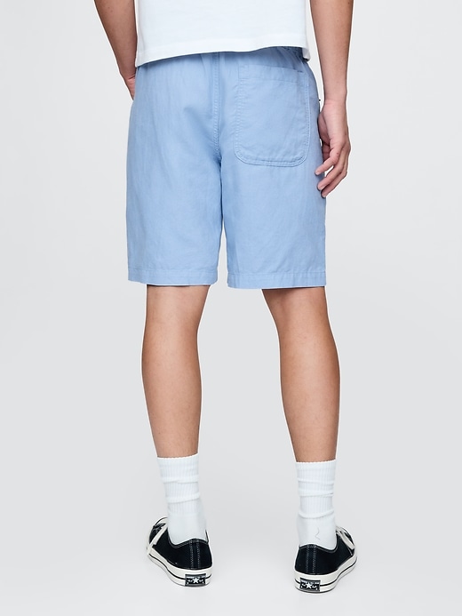 Image number 4 showing, 9" Linen-Cotton Easy Shorts