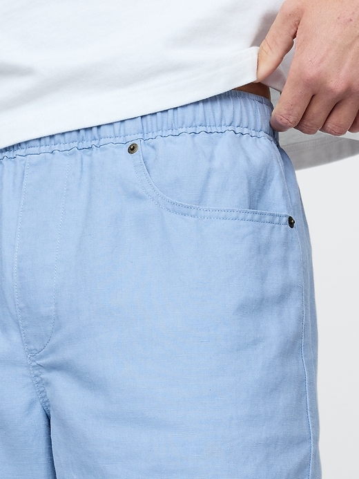 Image number 5 showing, 9" Linen-Cotton Easy Shorts