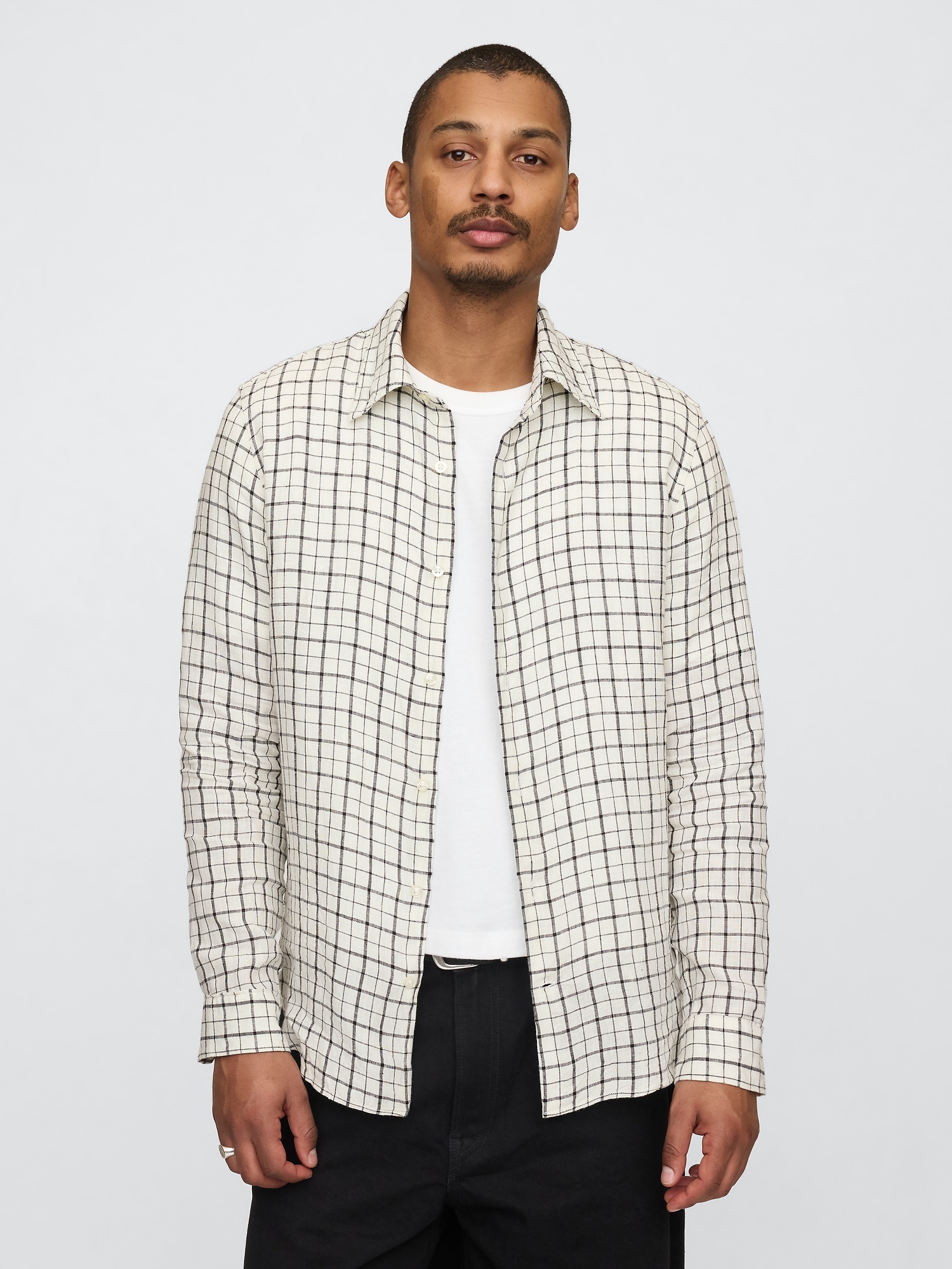 100% Linen Classic Shirt - White