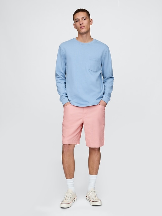 Image number 1 showing, 9" Linen-Cotton Easy Shorts