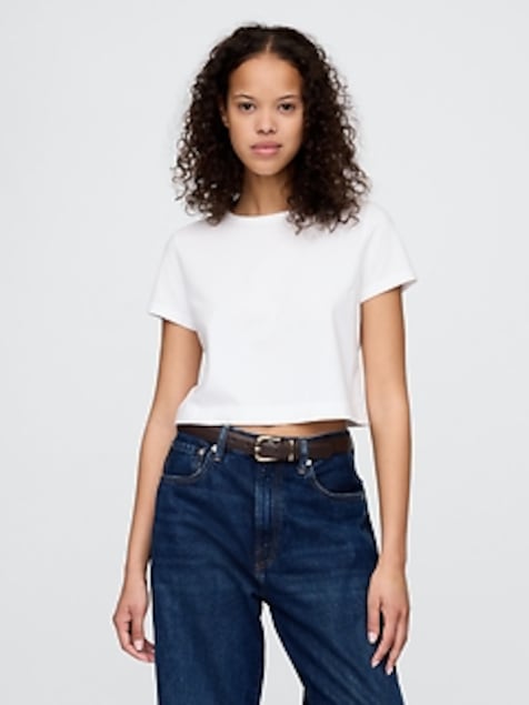 Cotton Jersey Crop T-Shirt