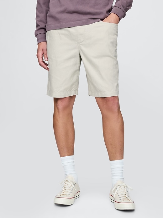 Image number 2 showing, 9" Linen-Cotton Easy Shorts