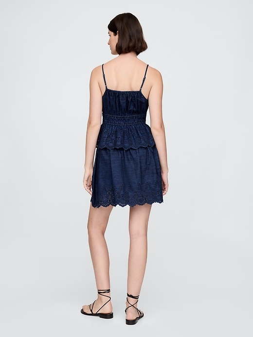 Image number 2 showing, Eyelet Denim Mini Skirt
