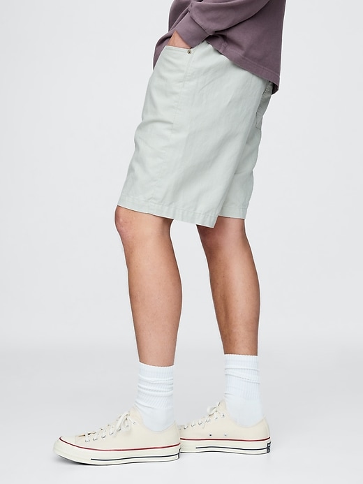 Image number 3 showing, 9" Linen-Cotton Easy Shorts