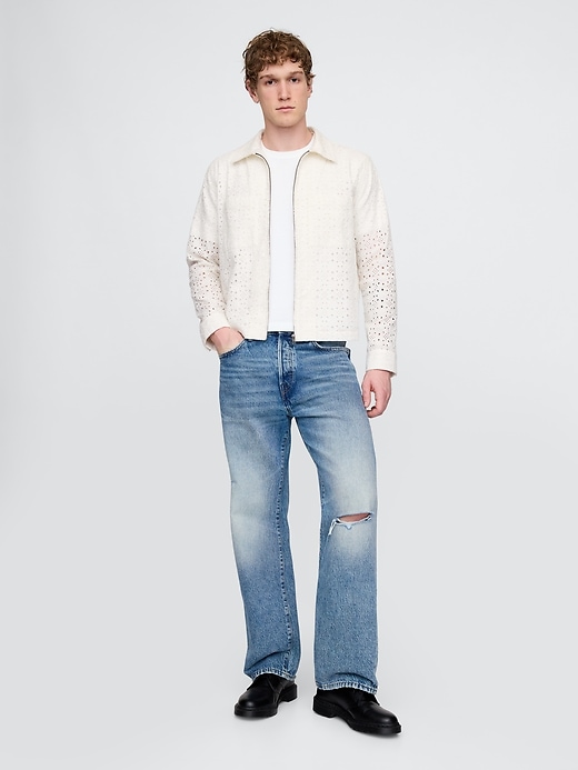 Image number 2 showing, Poplin Eyelet Full-Zip Pocket Shirt