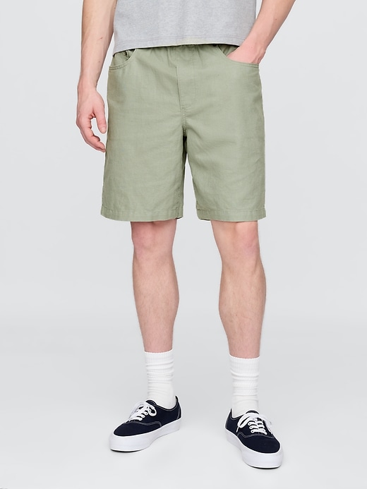 Image number 2 showing, 9" Linen-Cotton Easy Shorts
