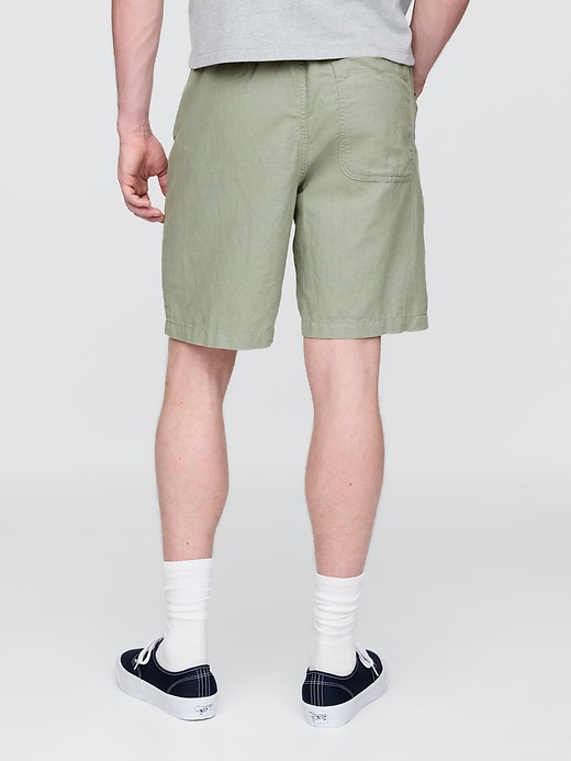Image number 4 showing, 9" Linen-Cotton Easy Shorts