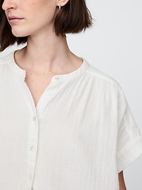 Crinkle Gauze Dolman Shirt