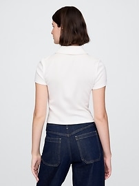 Modern Rib Cropped Polo Shirt