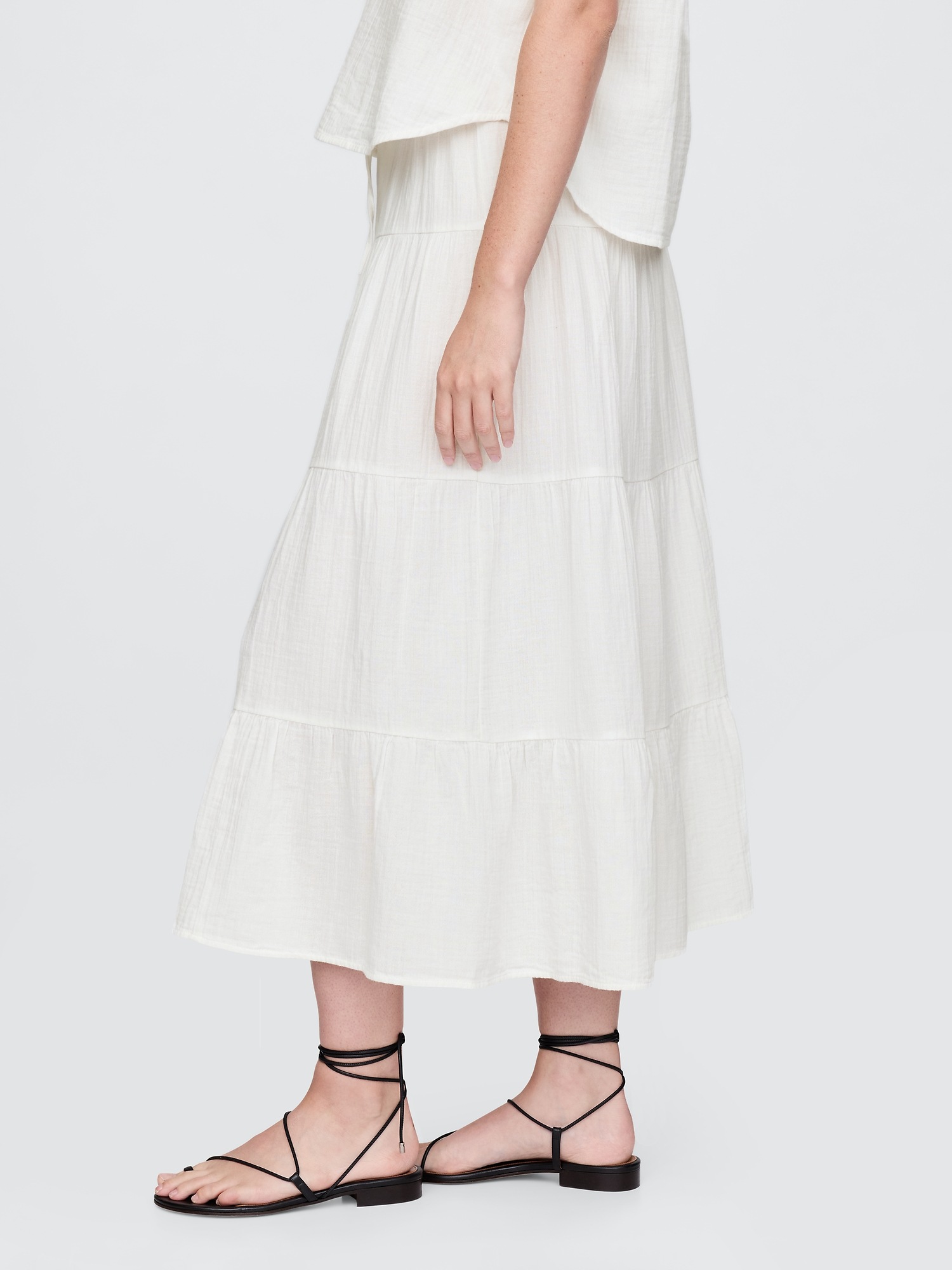 Женские юбки Gap Cotton Gauze Tiered Maxi Skirt — фото 2