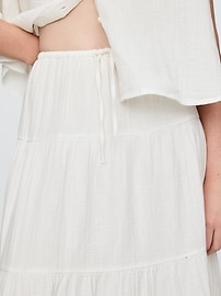 Crinkle Gauze Tiered Maxi Skirt