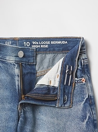 Kids Low Rise Stride Denim Bermuda Shorts