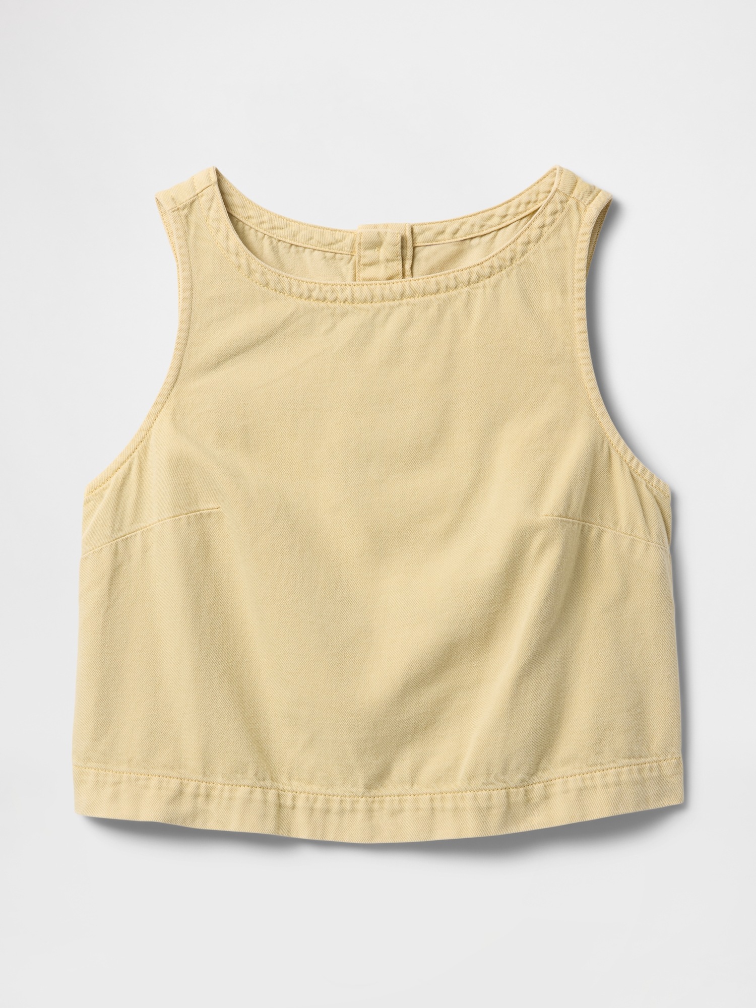 Женский топ Gap UltraSoft Denim Crop Shell Tank Top, цвет: Жёлтый — фото 5