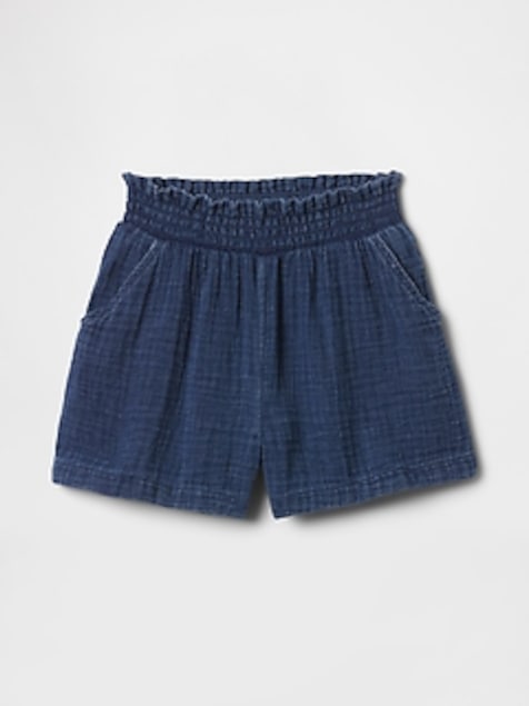 Baby & Toddler Crinkle Gauze Denim Pull-On Shorts