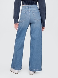 High Rise Stride Wide-Leg Ankle Jeans