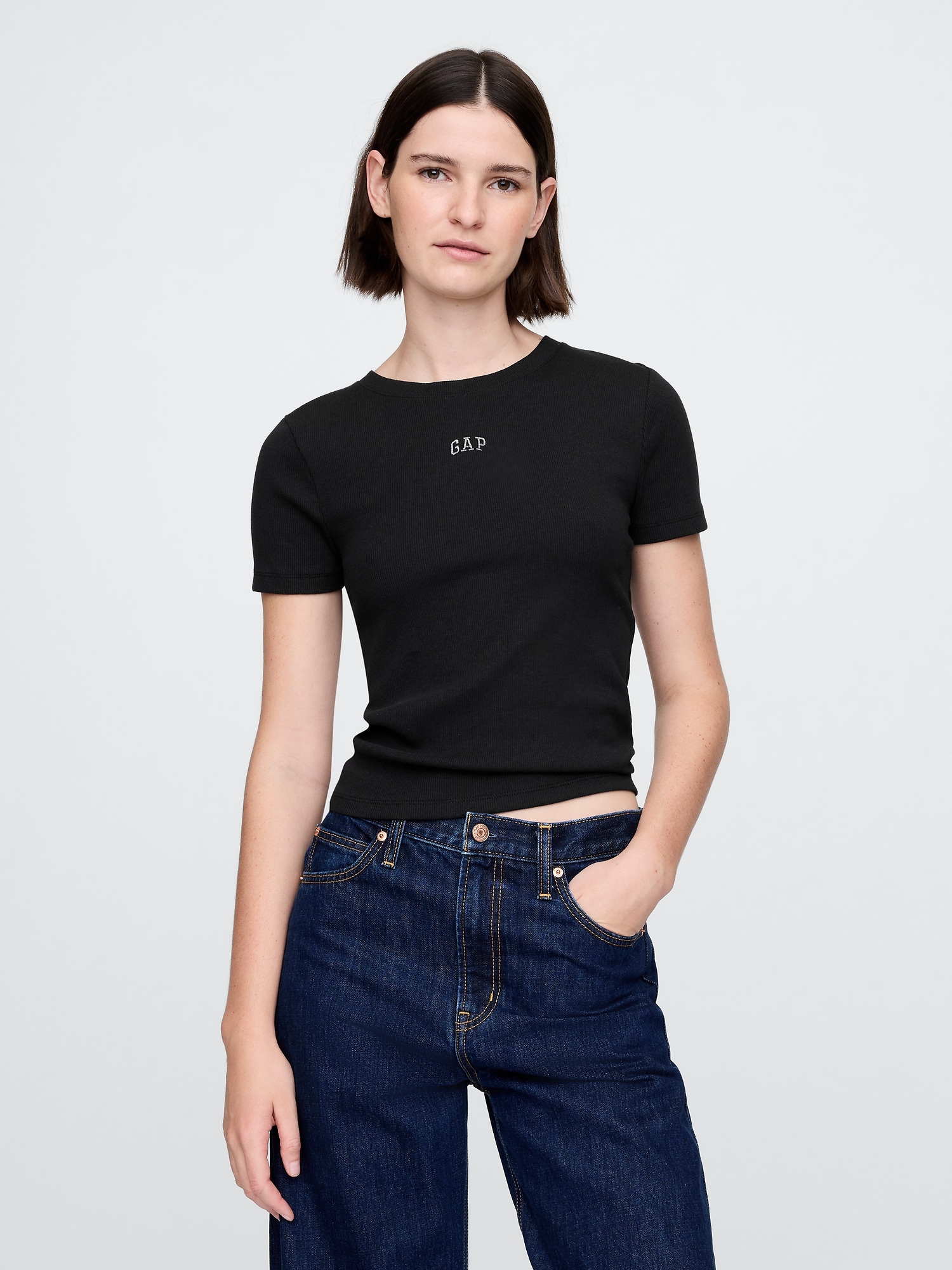 Modern Cropped Logo T-Shirt