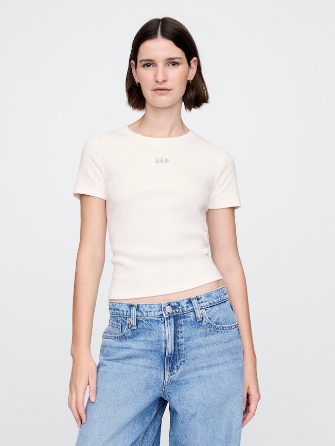 Modern Cropped Logo T-Shirt