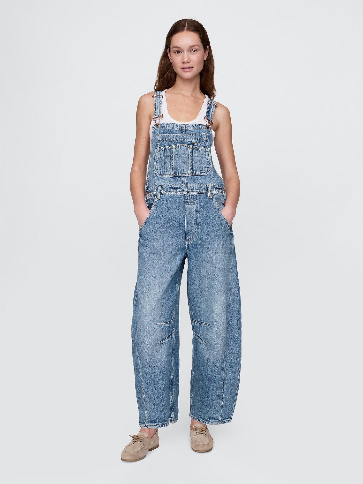 UltraSoft Denim Horseshoe Overalls