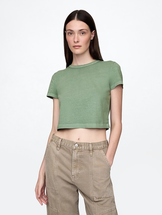 Image number 1 showing, Organic Cotton VintageSoft Cropped T-Shirt