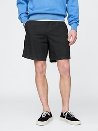 8" Linen-Cotton Shorts
