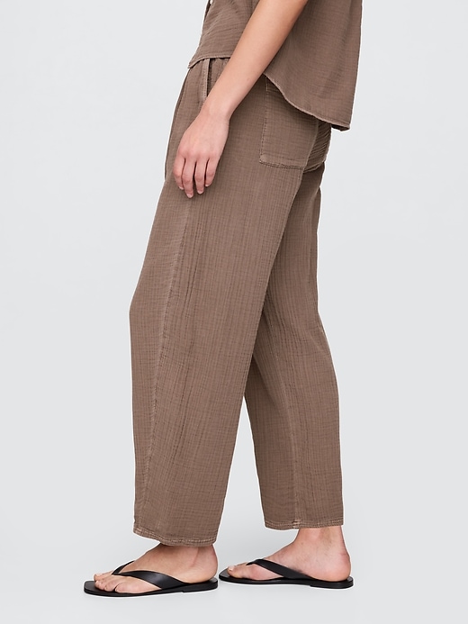 Image number 3 showing, Crinkle Gauze Easy Barrel Pants