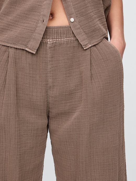 Image number 8 showing, Crinkle Gauze Easy Barrel Pants