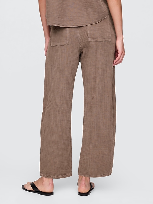 Image number 4 showing, Crinkle Gauze Easy Barrel Pants