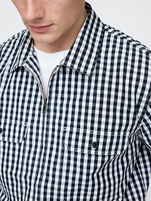 Image number 4 showing, Poplin Full-Zip Pocket Shirt