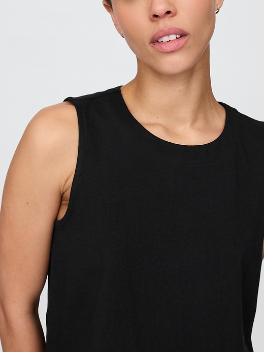 Image number 4 showing, Heavyweight Organic Cotton Cropped Shell Tank Top