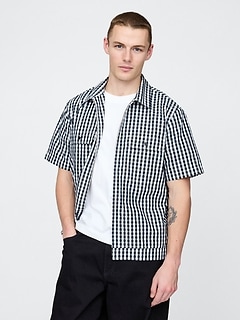 Poplin Full-Zip Pocket Shirt