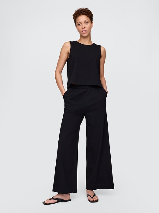 Image number 1 showing, Heavyweight Organic Cotton Wide-Leg Pants
