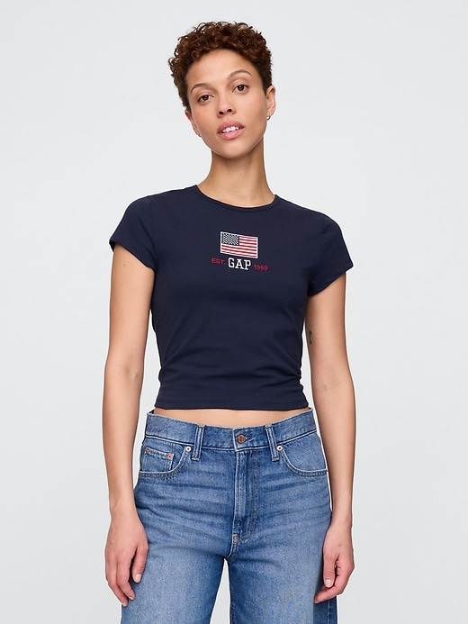 Image number 1 showing, Cropped Graphic T-Shirt